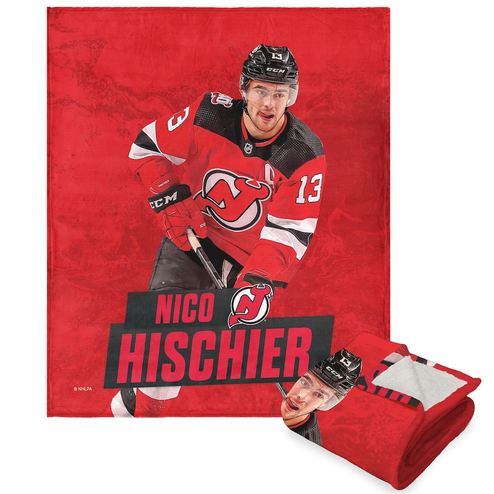 New Jersey Devils Nico Hischier Sherpa Blanket