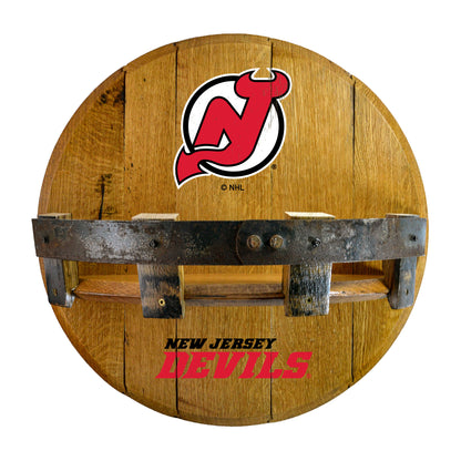 New Jersey Devils whiskey barrel shelf