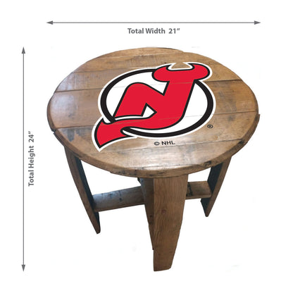 New Jersey Devils whiskey barrel end table dimensions