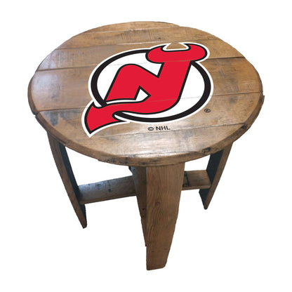 New Jersey Devils whiskey barrel end table