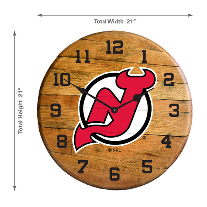 New Jersey Devils whiskey barrel wall clock dimensions