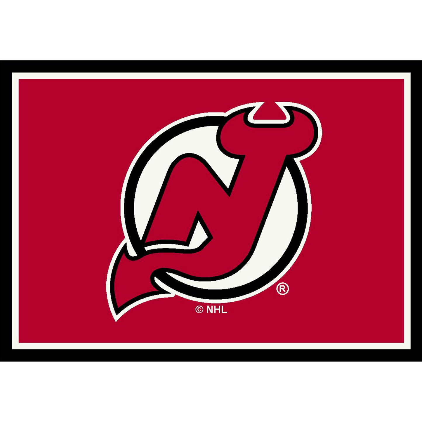 New Jersey Devils distressed style area rug