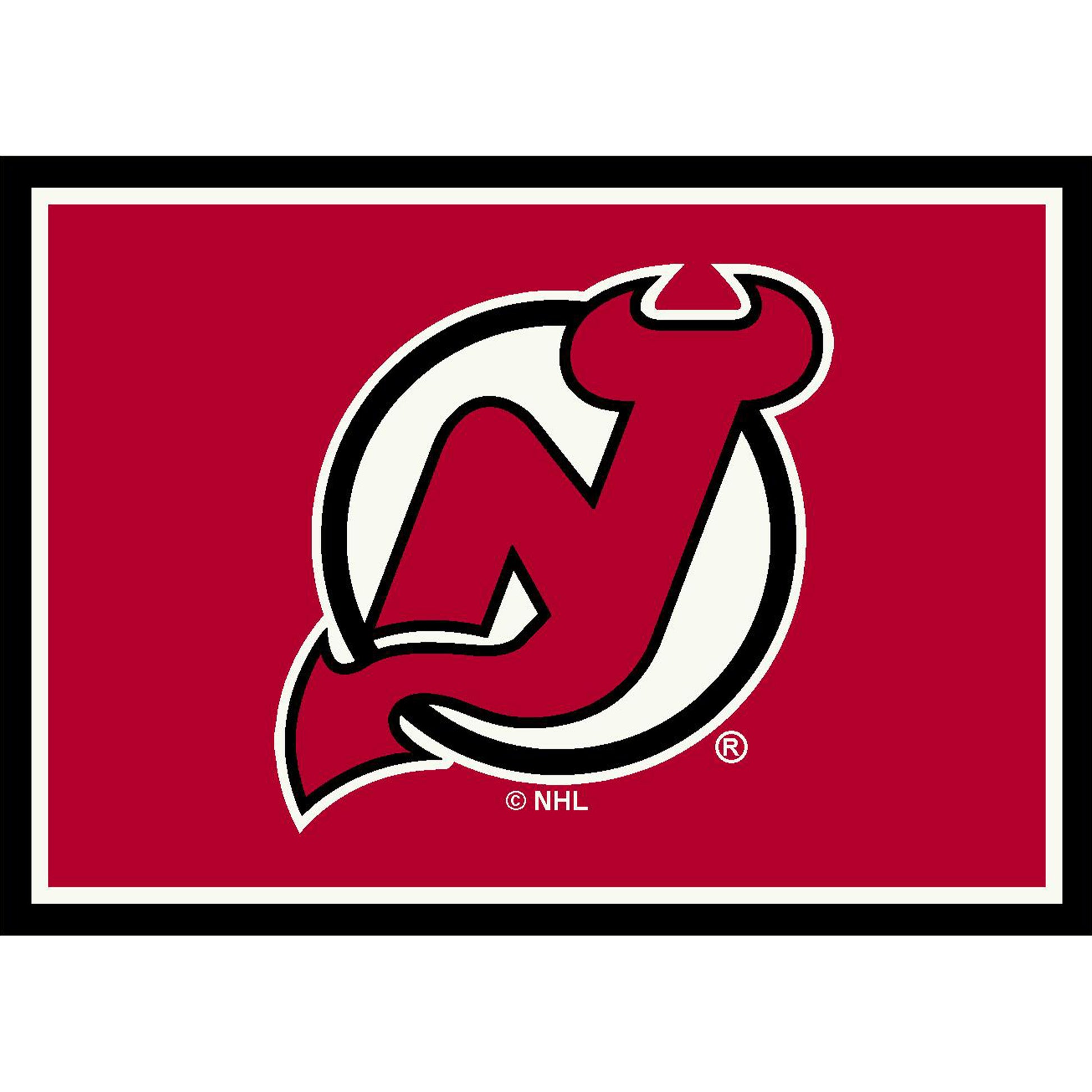 New Jersey Devils distressed style area rug
