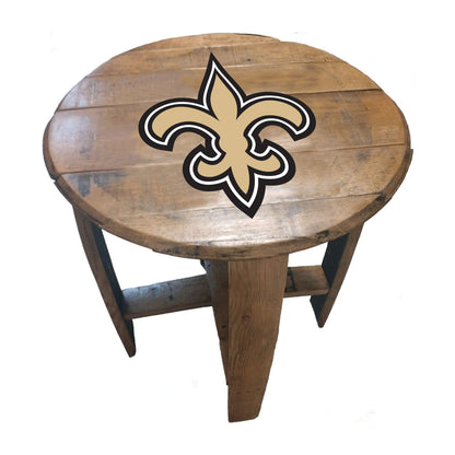 New Orleans Saints whiskey barrel end table