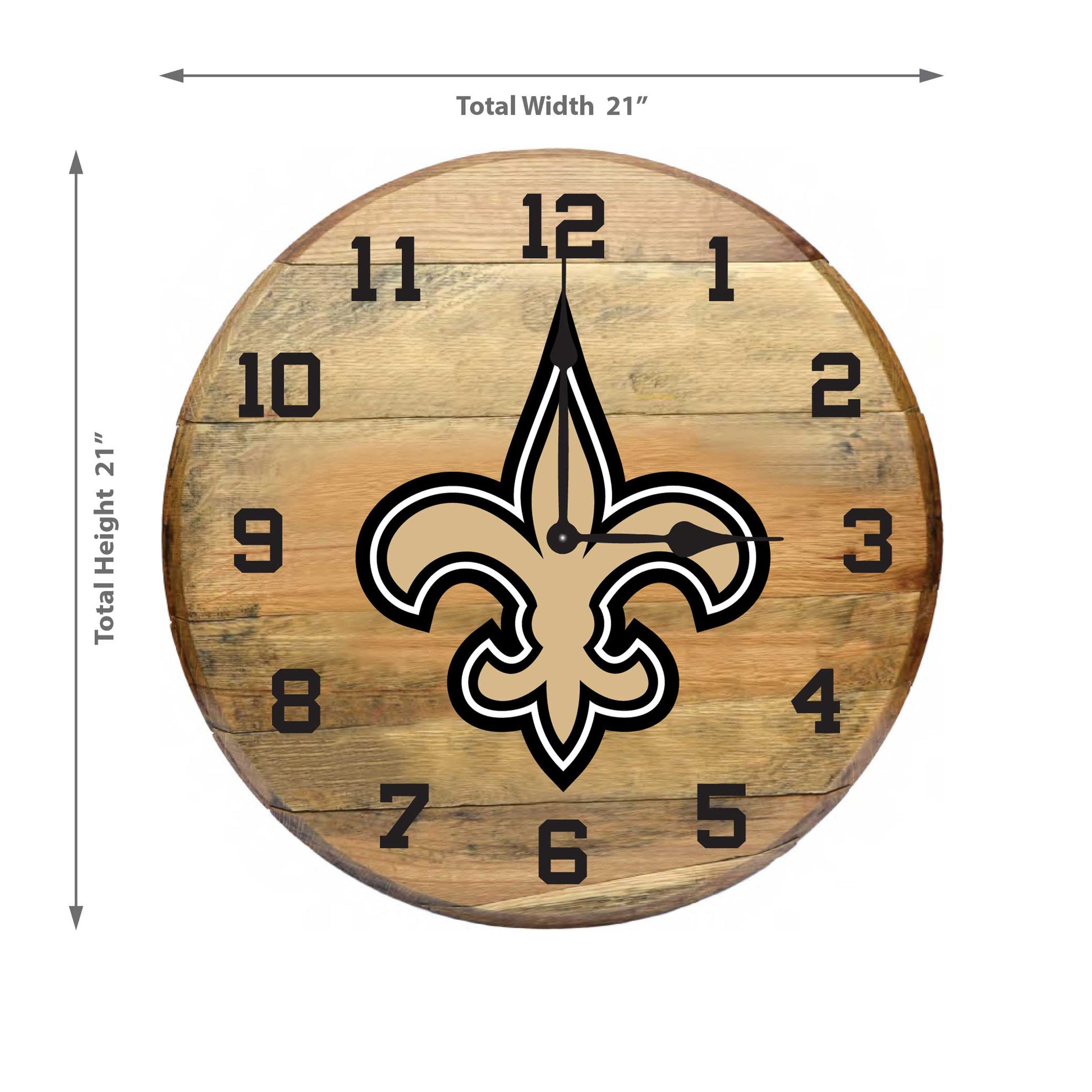 New Orleans Saints whiskey barrel wall clock dimensions