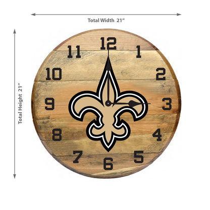 New Orleans Saints whiskey barrel wall clock dimensions