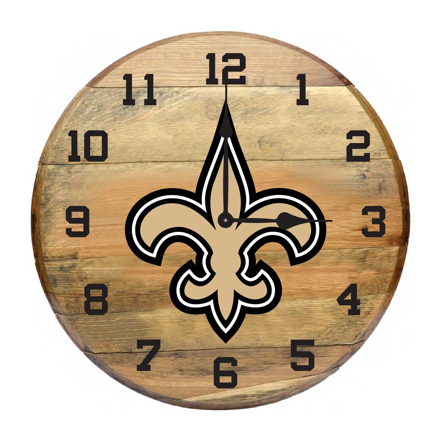 New Orleans Saints whiskey barrel wall clock