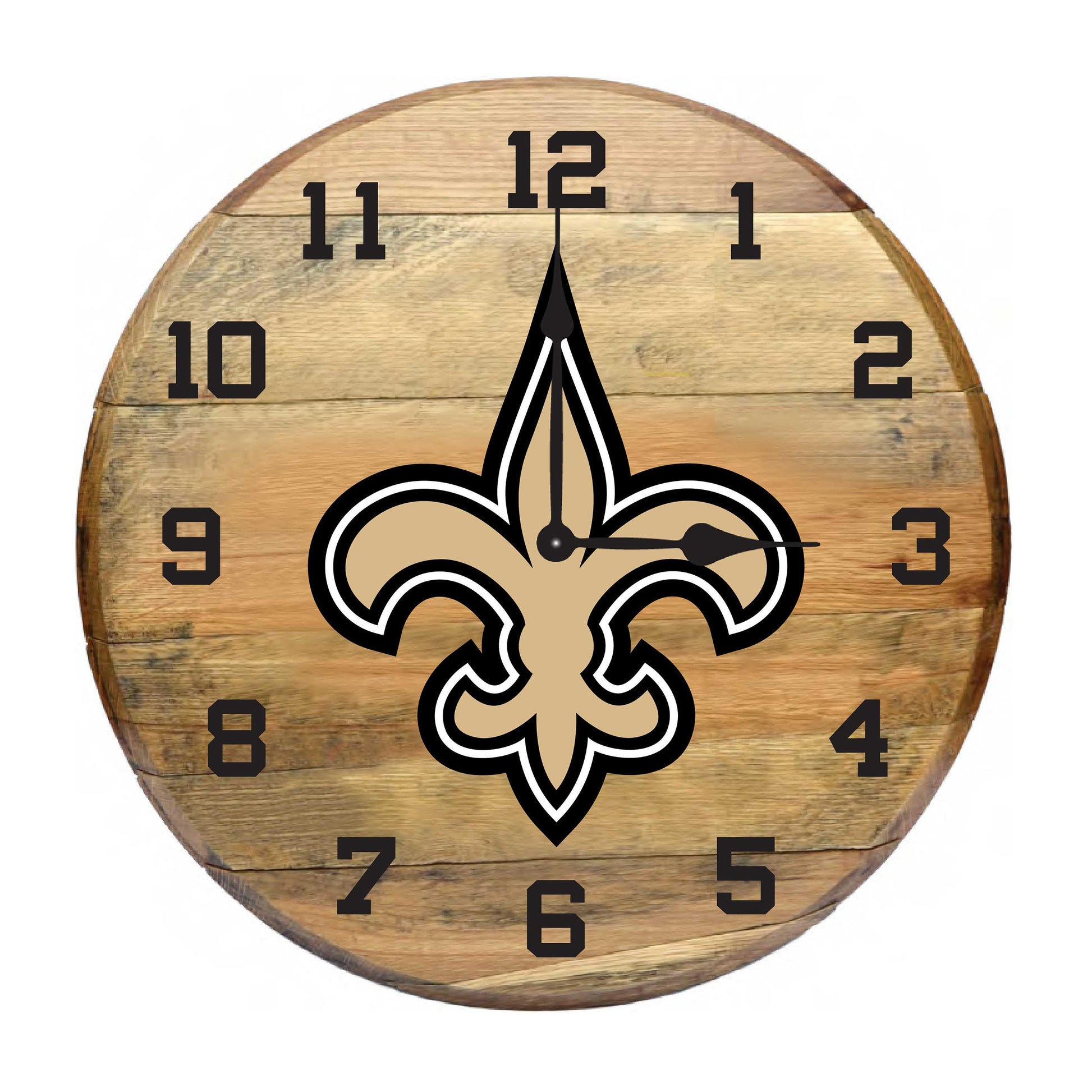 New Orleans Saints whiskey barrel wall clock