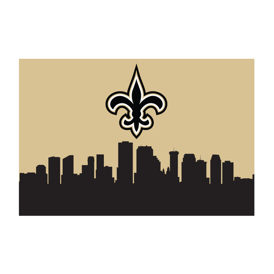 New Orleans Saints washable cityscape rug