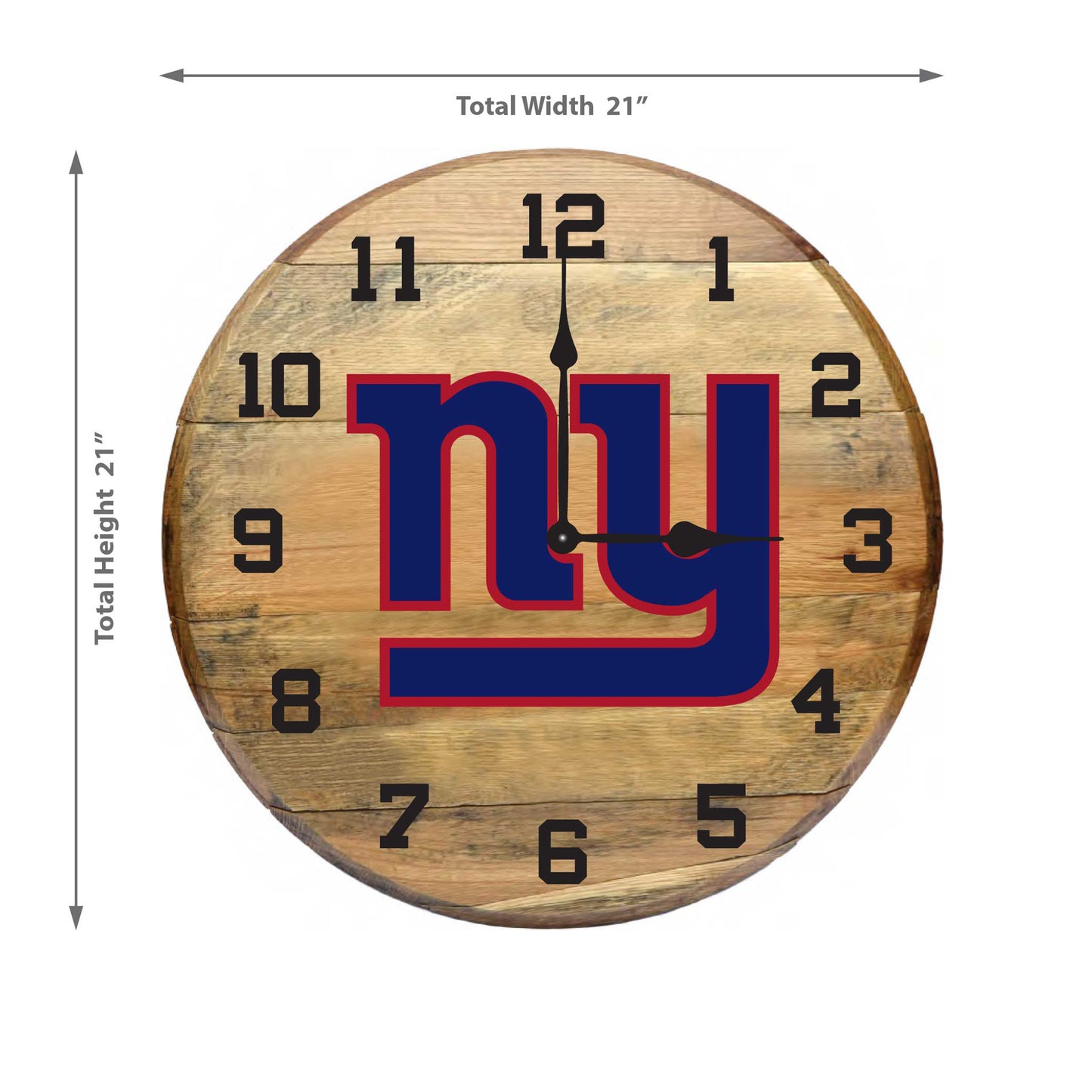 New York Giants whiskey barrel wall clock dimensions
