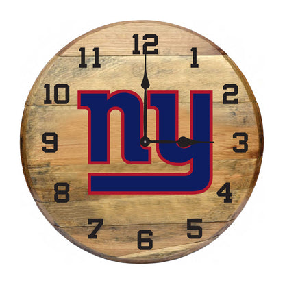 New York Giants whiskey barrel wall clock