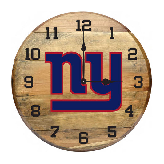 New York Giants whiskey barrel wall clock