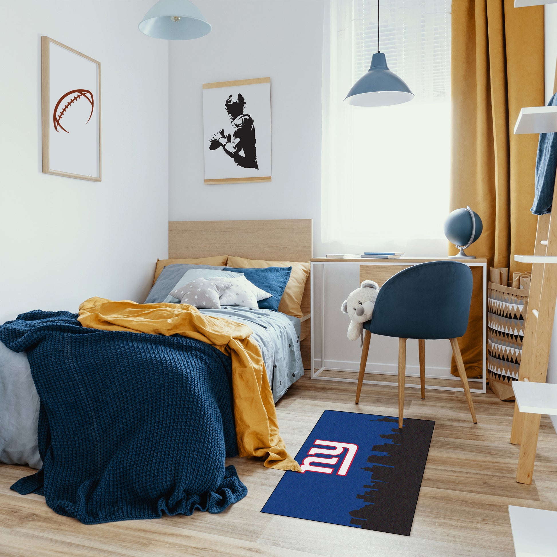 New York Giants washable cityscape rug life