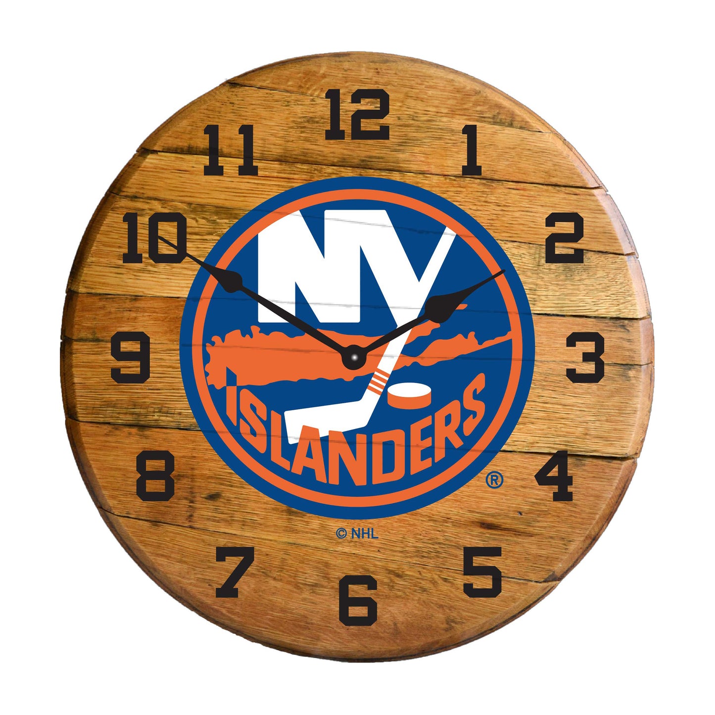 New York Islanders whiskey barrel wall clock