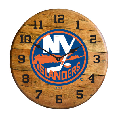 New York Islanders whiskey barrel wall clock