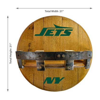 New York Jets whiskey barrel shelf dimensions