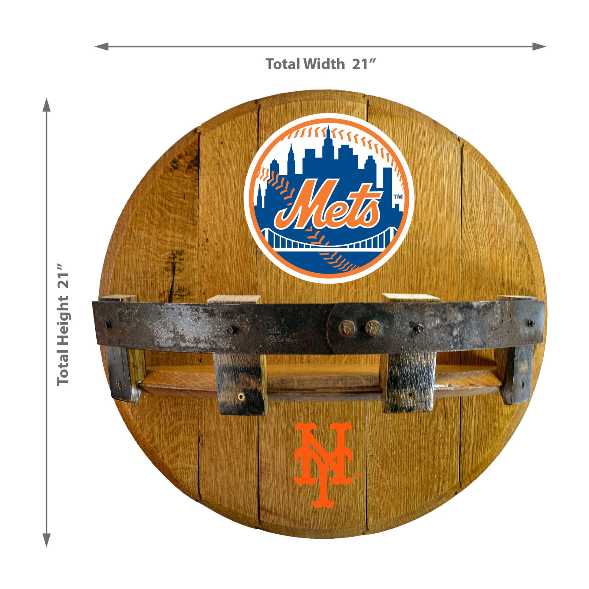 New York Mets whiskey barrel shelf dimensions