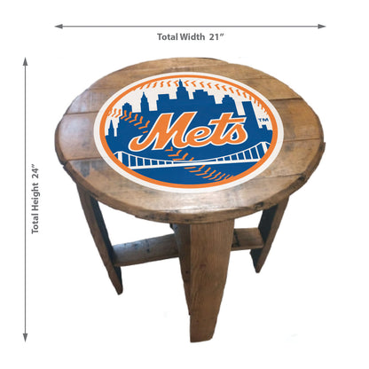New York Mets whiskey barrel end table dimensions