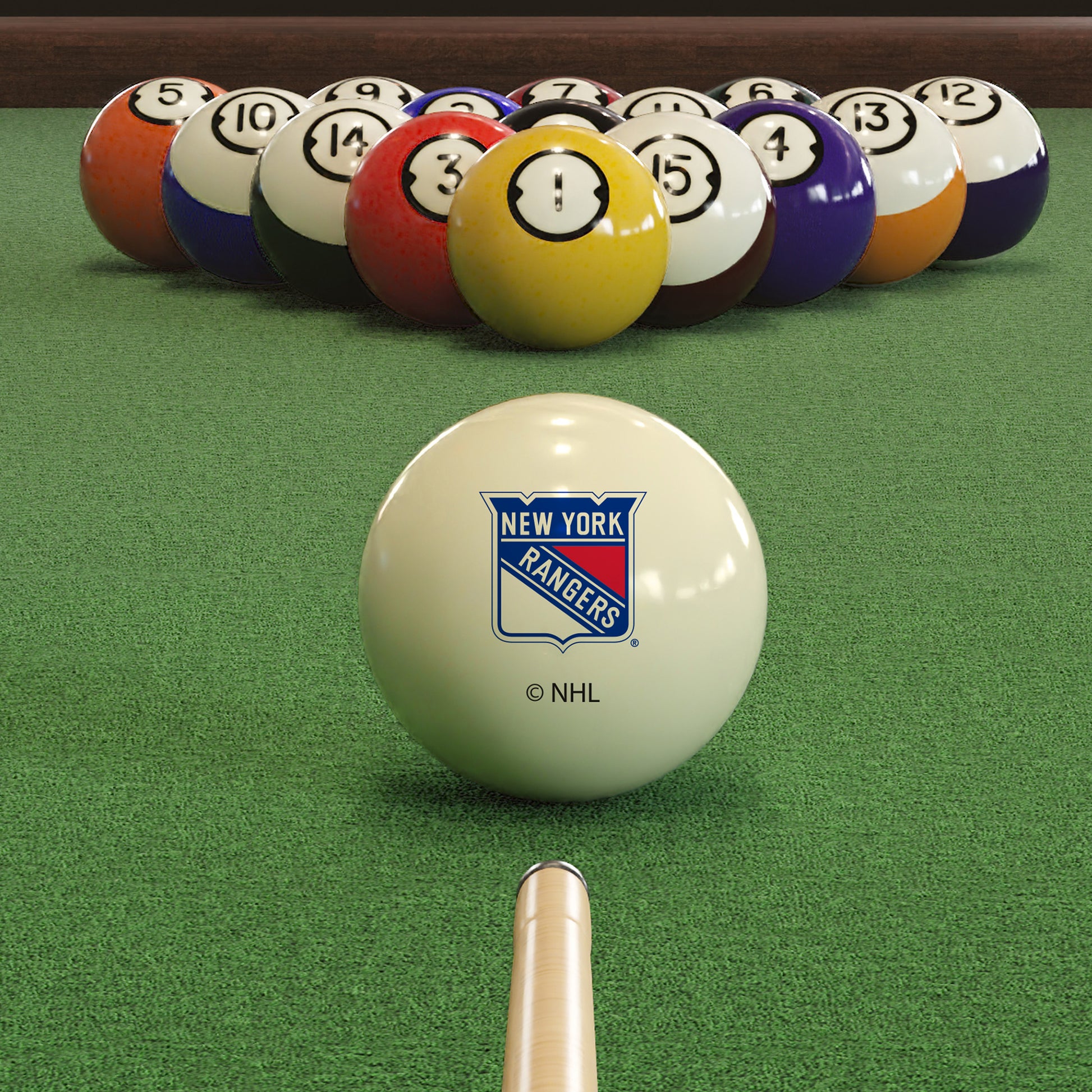 New York Rangers logo pool ball set
