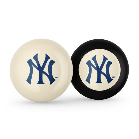 New York Yankees cue ball and 8 ball