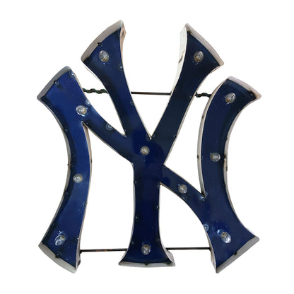 New York Yankees logo lighted metal sign