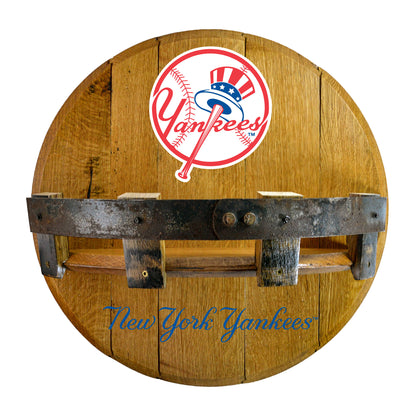 New York Yankees whiskey barrel shelf