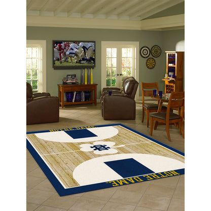 Notre Dame Fighting Irish courtside style area rug lifestyle