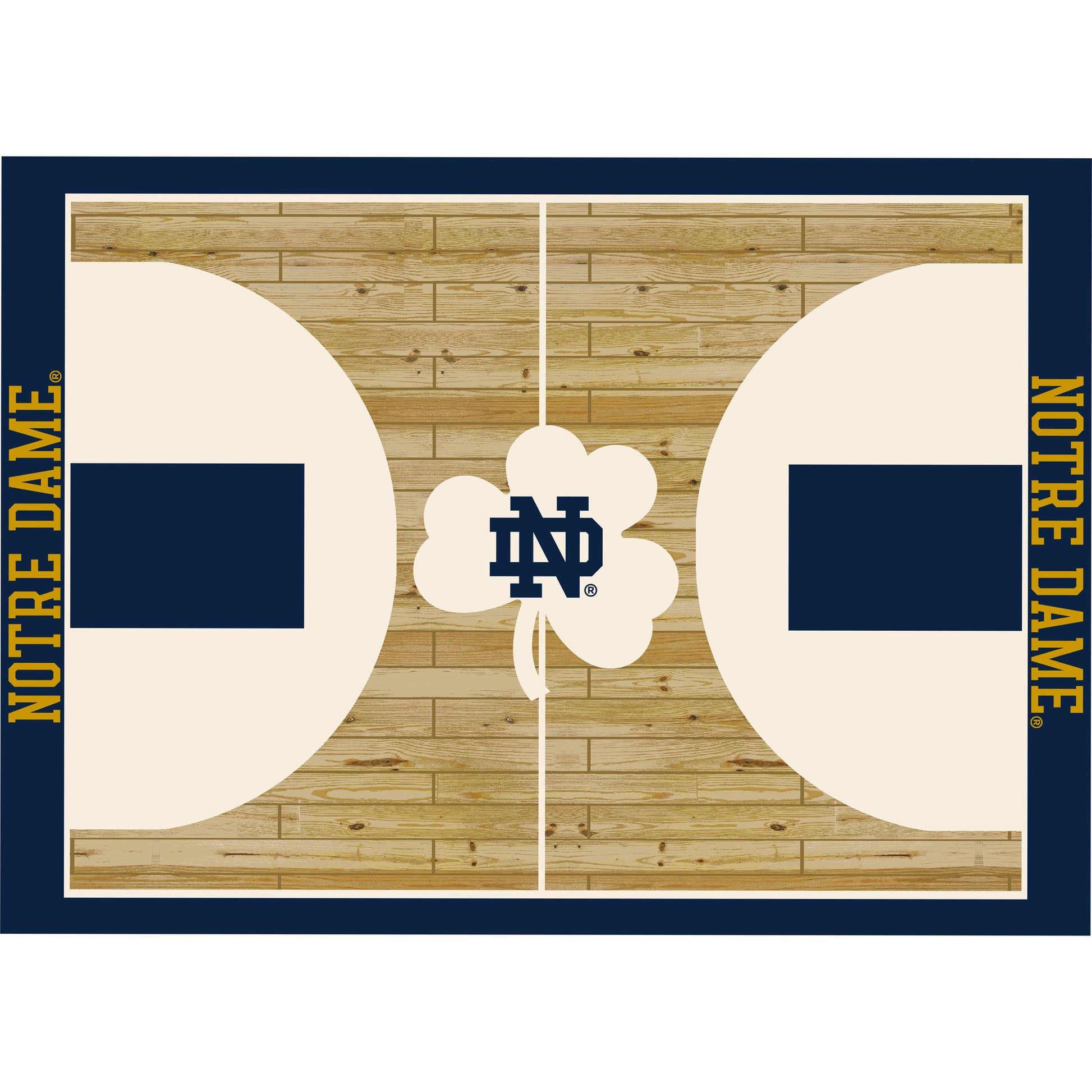 Notre Dame Fighting Irish courtside style area rug