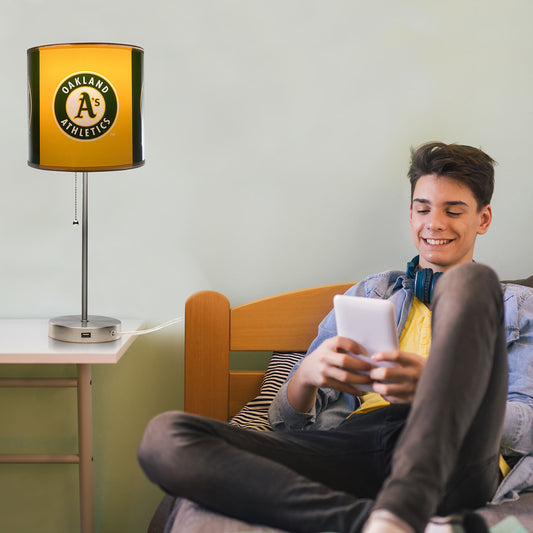 Oakland A's reading lamp
