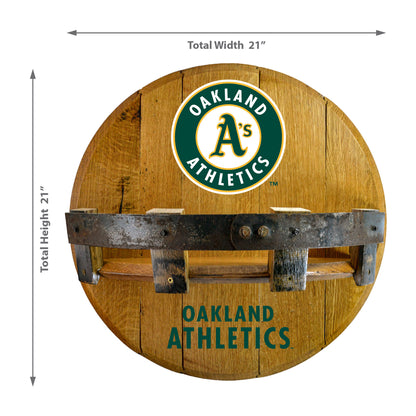 Oakland A's whiskey barrel shelf dimensions