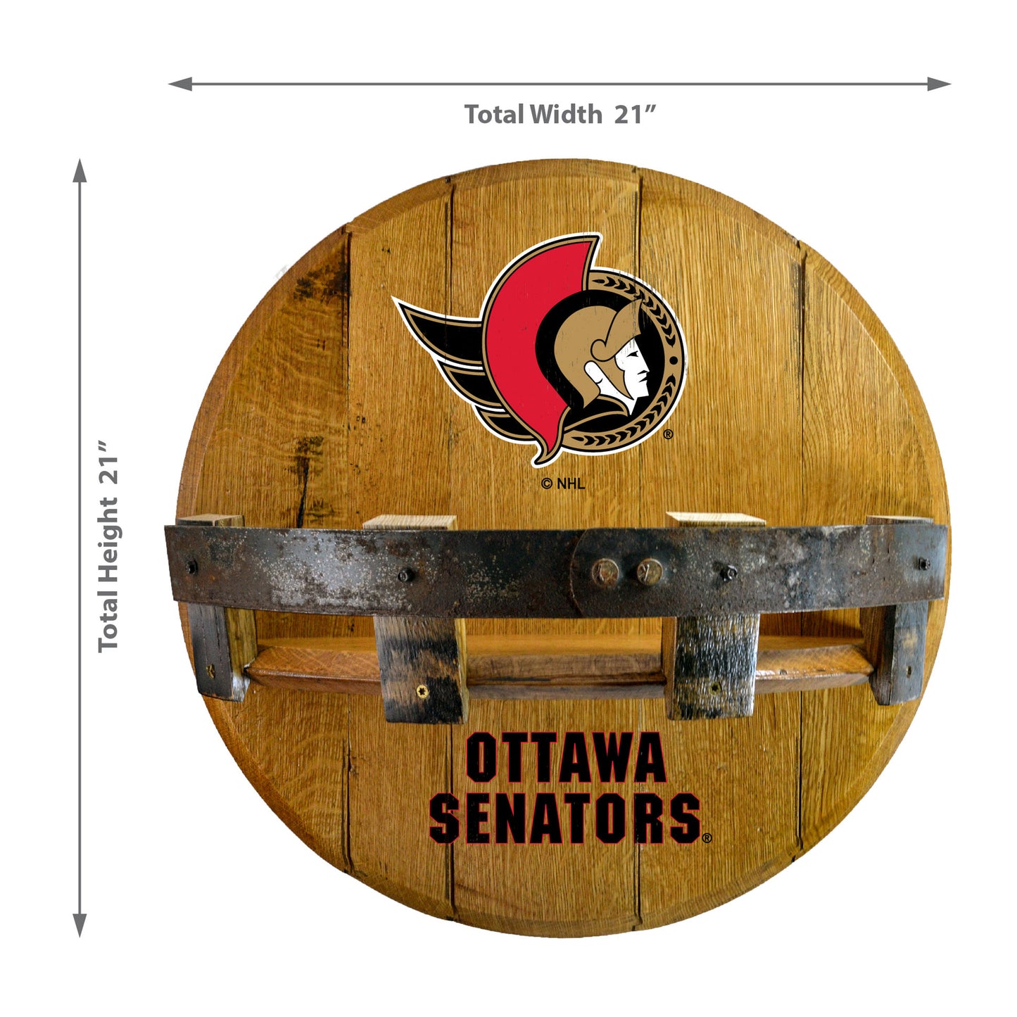 Ottawa Senators whiskey barrel shelf dimensions