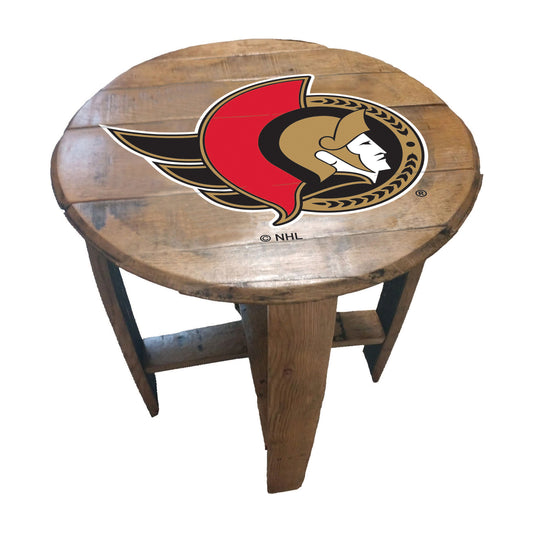 Ottawa Senators whiskey barrel end table