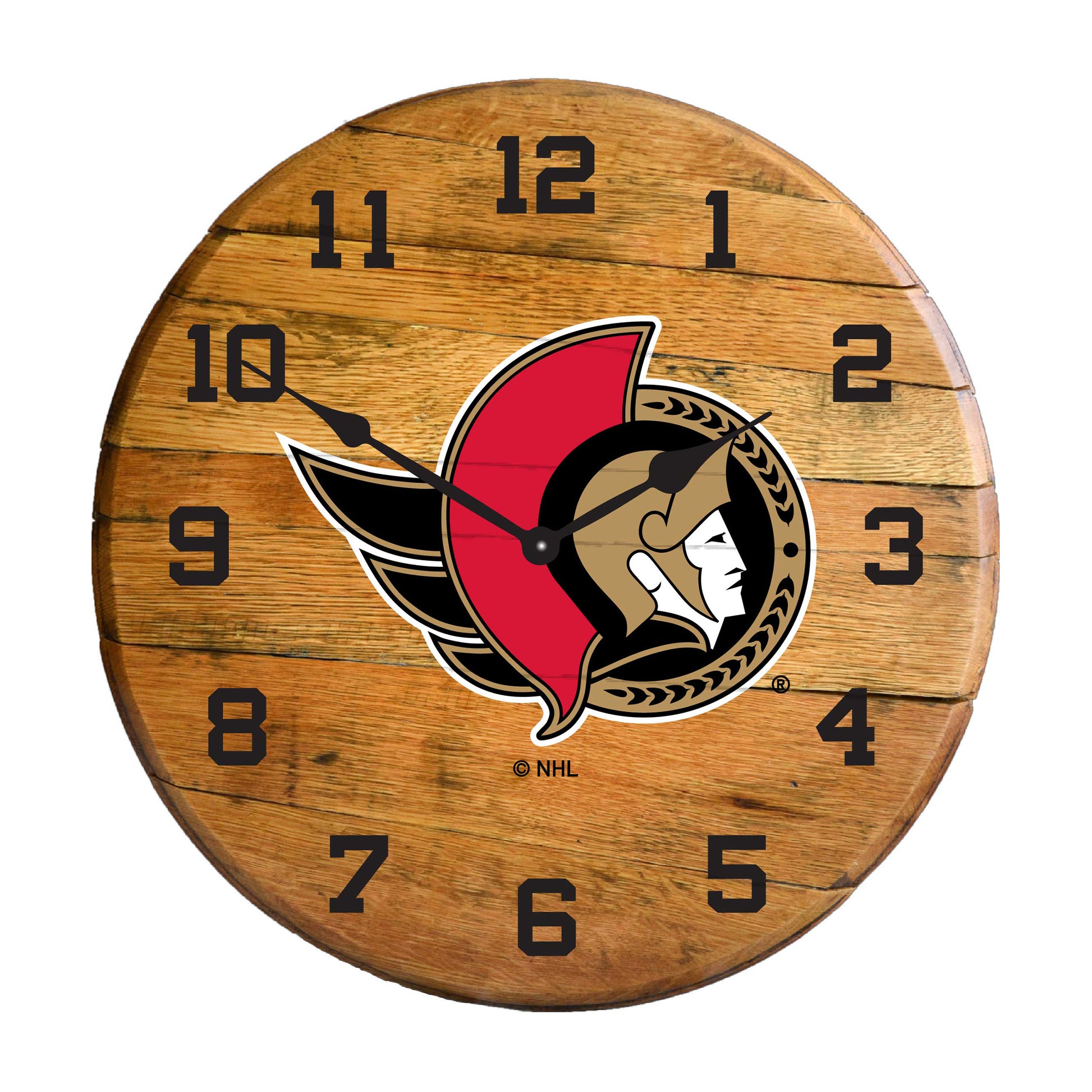 Ottawa Senators whiskey barrel wall clock