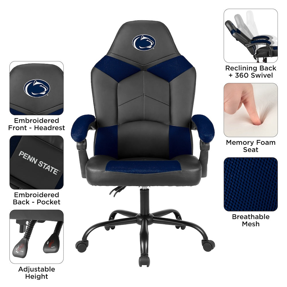 Penn State Nittany Lions Office Gamer Chair Features