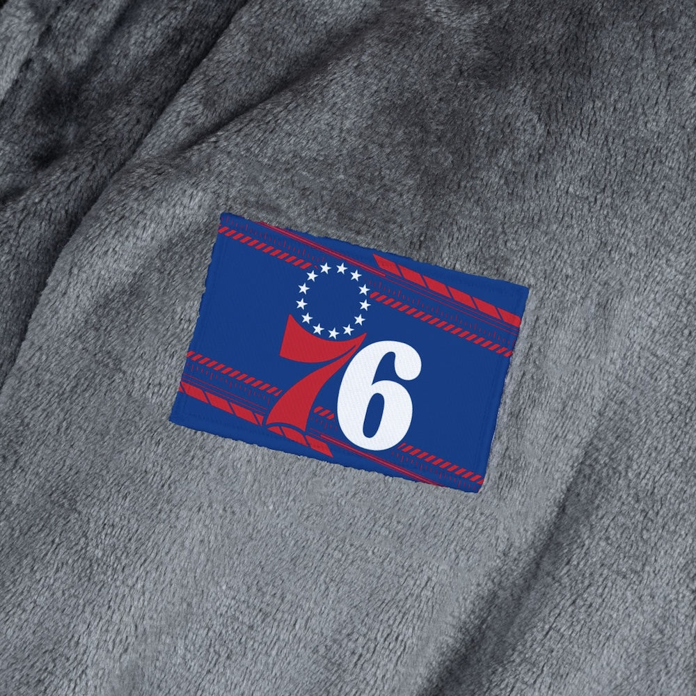 Philadelphia 76ers silk touch charcoal bathrobe logo patch