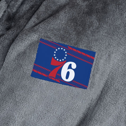 Philadelphia 76ers silk touch charcoal bathrobe logo patch
