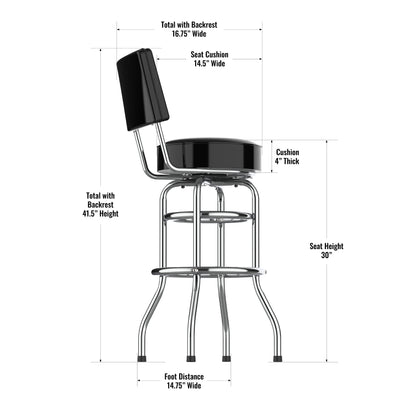 Philadelphia Eagles Chrome Barstool dimensions