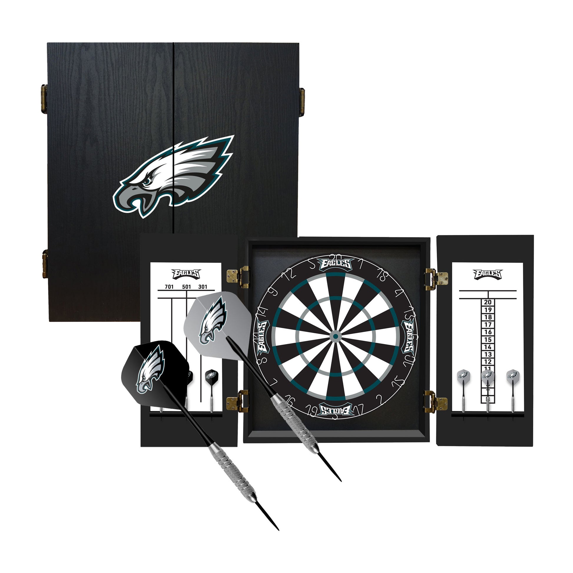 Philadelphia Eagles Dart Board Cabinet Set