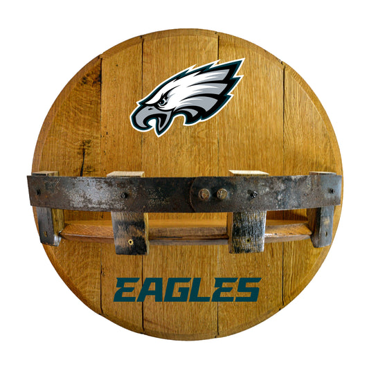 Philadelphia Eagles whiskey barrel shelf