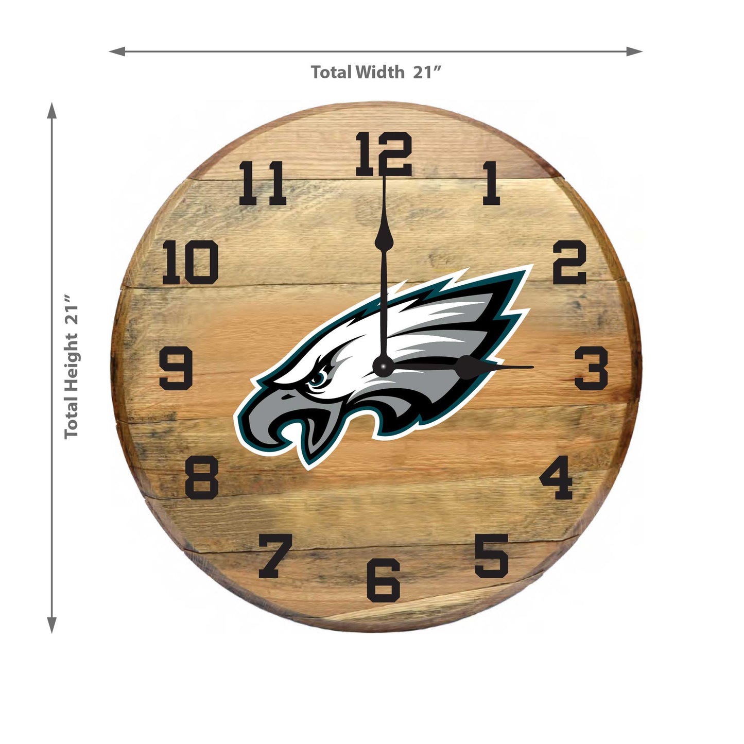 Philadelphia Eagles whiskey barrel wall clock dimensions