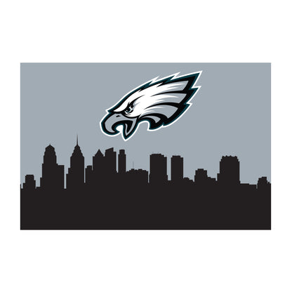 Philadelphia Eagles washable cityscape rug