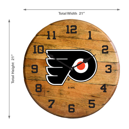 Philadelphia Flyers whiskey barrel wall clock dimensions