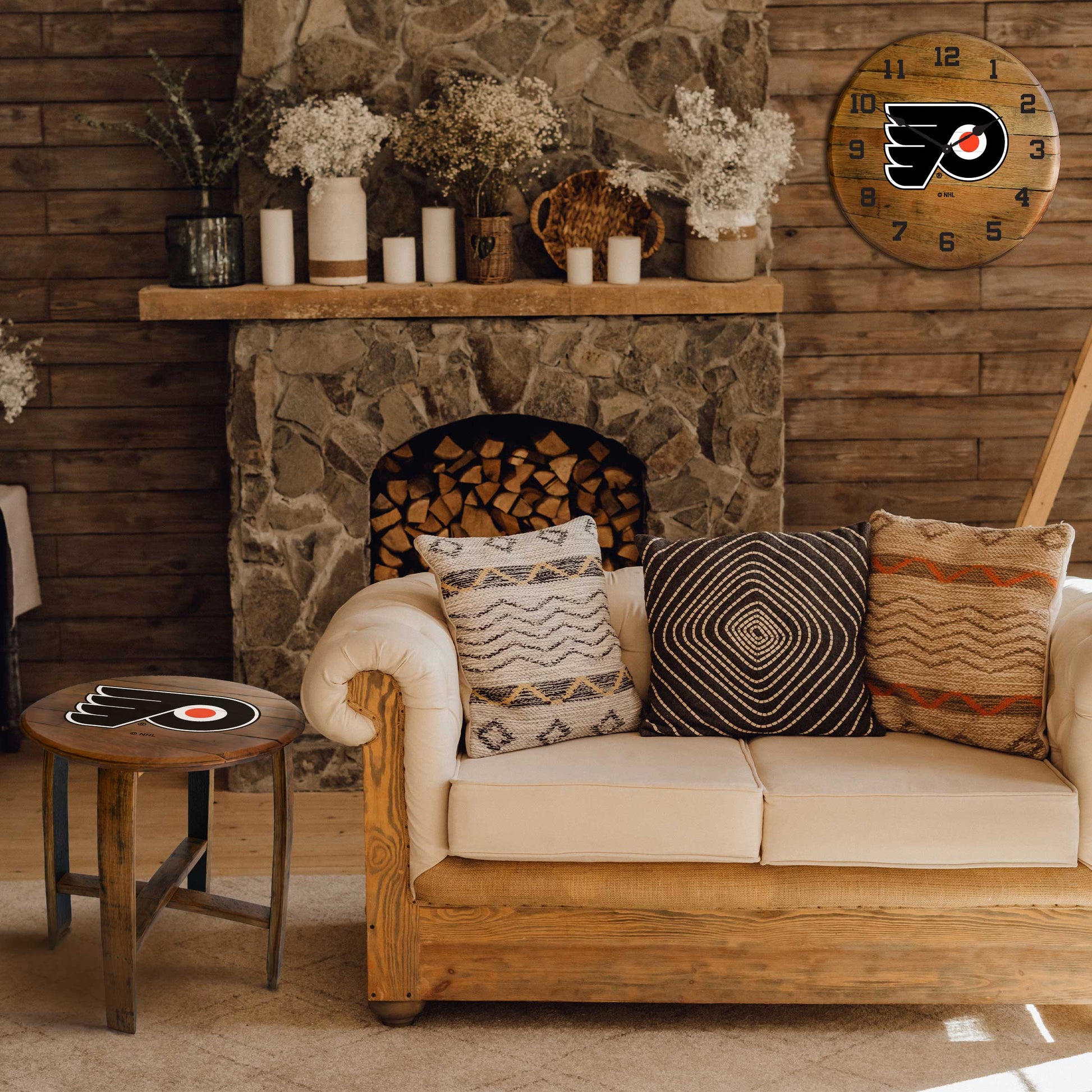 Philadelphia Flyers whiskey barrel wall clock Lifestyle