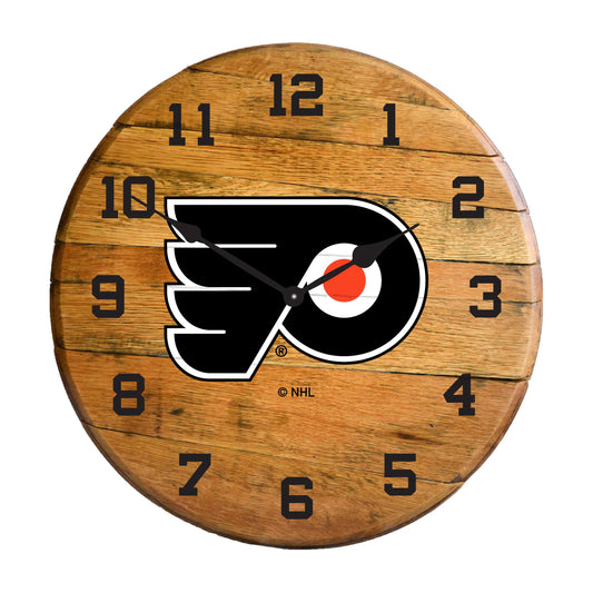 Philadelphia Flyers whiskey barrel wall clock