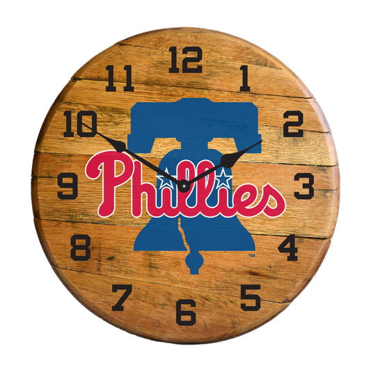 Philadelphia Phillies whiskey barrel wall clock