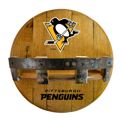Pittsburgh Penguins whiskey barrel shelf