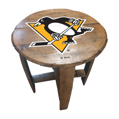 Pittsburgh Penguins whiskey barrel end table