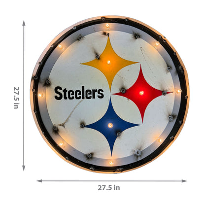 Pittsburgh Steelers logo lighted metal retro sign