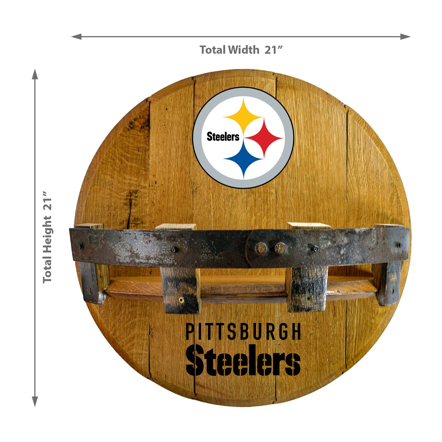 Pittsburgh Steelers whiskey barrel shelf dimensions