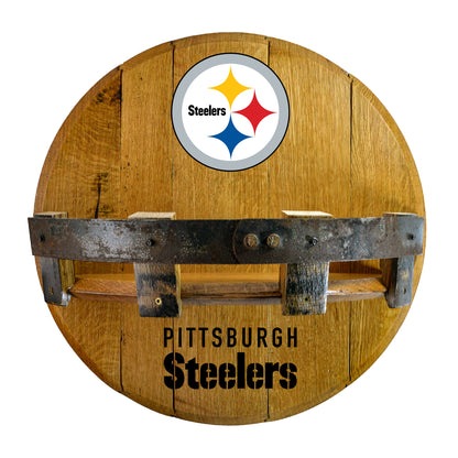 Pittsburgh Steelers whiskey barrel shelf